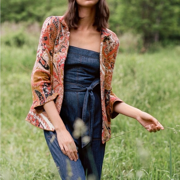 *Like New* Anthropologie Pilcro Wide-Leg Denim Jumpsuit Size 2 - Picture 10 of 10